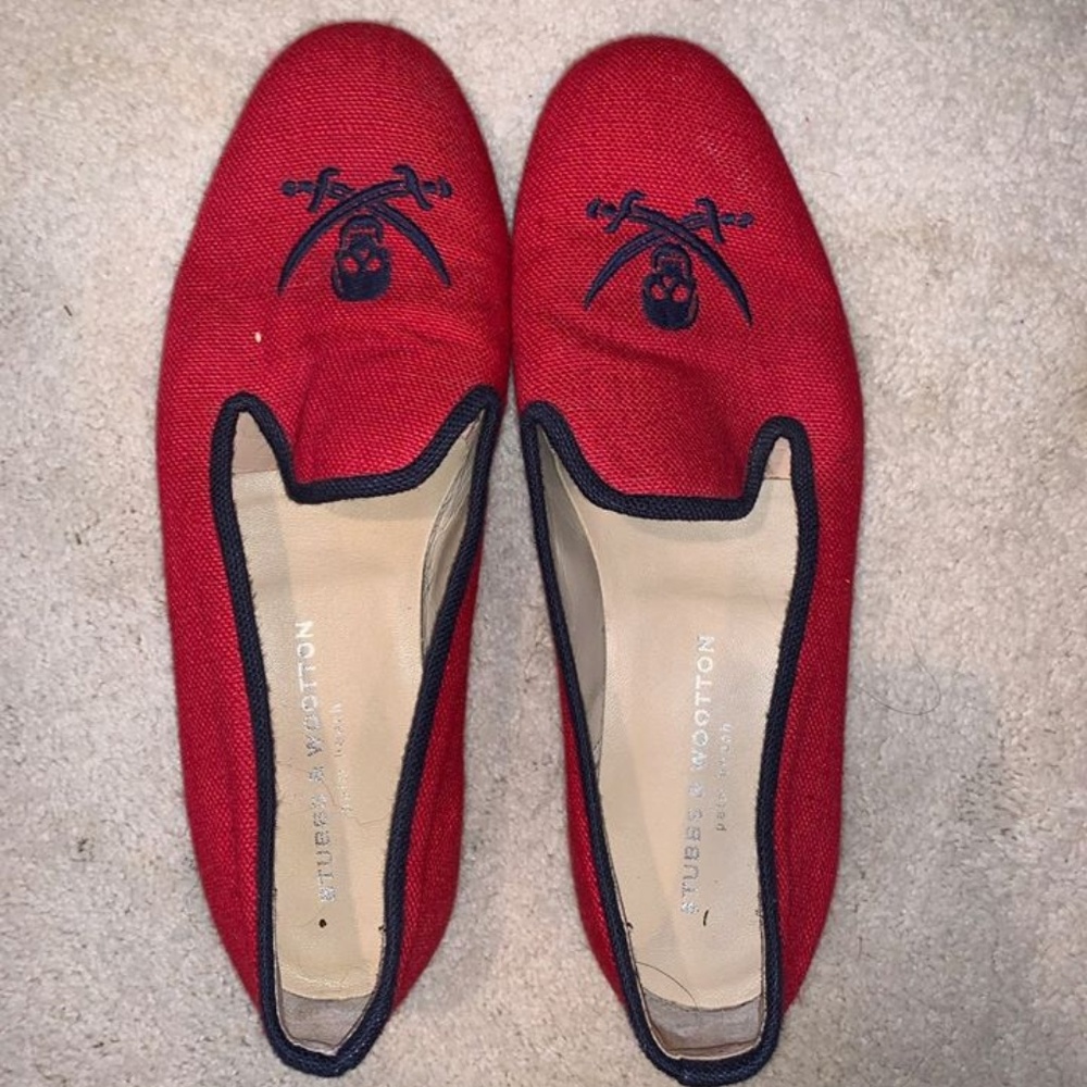 Stubbs & Wootton Women's Red Loafers.